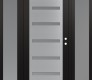 Modern Steel Front Door Diamond C7 60" x 80" black/white frosted Glass Panel stainless steel LHI with 2 Sidelites frosted Glass