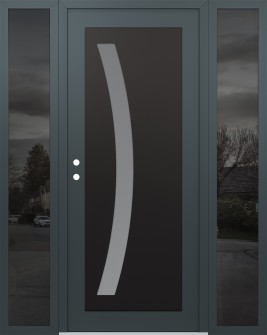 Diamond C4 68" x 80" anthracite/anthracite frosted Glass Panel black RHI with 2 Sidelites mirrored Glass