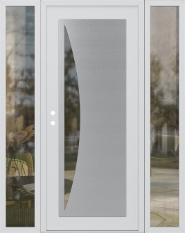 Diamond C13 64" x 80" white/white clear Glass Panel stainless steel RHI with 2 Sidelites clear Glass