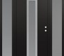Modern Steel Front Door DIAMOND A11 64" X 80" BLACK/WHITE FROSTED GLASS PANEL STAINLESS STEEL LHI WITH 2 SIDELITES FROSTED GLASS