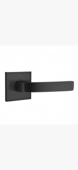 EMTEK BRESLIN LEVER WITH SQUARE ROSETTE PRIVACY LH FLAT BLACK (US19) 5210