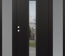 DIAMOND A11 64" X 80" BLACK/BLACK CLEAR GLASS PANEL BLACK LHI WITH 2 SIDELITES FROSTED GLASS