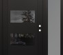 Modern Steel Front Door Diamond C2 52" x 80" black/black mirrored Glass Panel black LHI with Sidelite frosted Glass