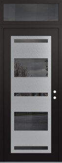 Diamond C10 36" x 96" black/black mirrored Glass Panel stainless steel LHI with Transom mirrored Glass