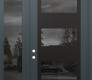 Modern Steel Front Door Diamond C2 50" x 96" anthracite/anthracite mirrored Glass Panel black RHI with Sidelite and Transom mirrored Glass