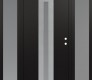 Modern Steel Front Door DIAMOND A2 64" X 80" BLACK/WHITE FROSTED GLASS PANEL STAINLESS STEEL LHI WITH 2 SIDELITES FROSTED GLASS