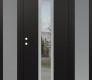DIAMOND A11 68" X 80" BLACK/BLACK CLEAR GLASS PANEL STAINLESS STEEL LHI WITH 2 SIDELITES FROSTED GLASS