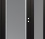 Modern Steel Front Door Diamond C1 48" x 80" black/white frosted Glass Panel stainless steel LHI with Sidelite frosted Glass