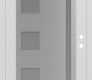 Modern Steel Front Door Diamond C3 36" x 80" white/white frosted Glass Panel stainless steel LHI