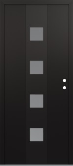 DIAMOND A12 36" X 80" BLACK/WHITE FROSTED GLASS PANEL BLACK LHI