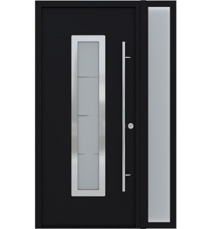 MODERN FRONT STEEL DOOR ARGOS BLACK/WHITE 49 1/4" X 81 11/16" LHI + SIDELITE RIGHT