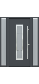 MODERN FRONT STEEL DOOR ARGOS ANTRACIT/WHITE 61 1/16" X 81 11/16" LHI + SIDELITE LEFT/RIGHT