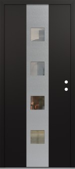 DIAMOND A12 36" X 80" BLACK/BLACK CLEAR GLASS PANEL STAINLESS STEEL LHI