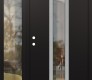 Modern Steel Front Door DIAMOND A11 50" X 80" BLACK/BLACK CLEAR GLASS PANEL STAINLESS STEEL RHI WITH SIDELITE CLEAR GLASS