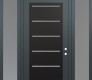 Modern Steel Front Door Diamond C11 60" x 96" anthracite/anthracite frosted Glass Panel black LHI with 2 Sidelites and Transom frosted Glass