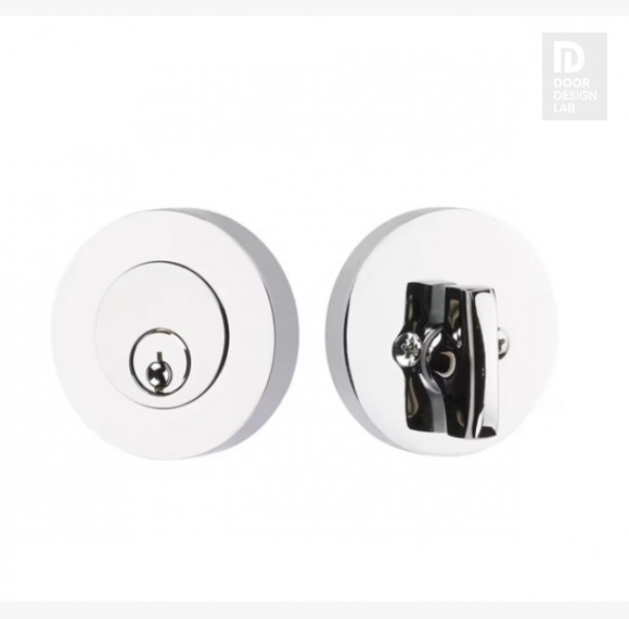 EMTEK MODERN DISC DEADBOLT SINGLE CYLINDER 8423 POLISHED CHROME US26 for Steel Front Doors