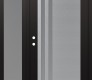 Modern Steel Front Door Diamond C6 48" x 80" black/white frosted Glass Panel stainless steel RHI with Sidelite frosted Glass