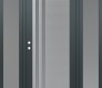 Modern Steel Front Door Diamond C6 64" x 80" anthracite/anthracite frosted Glass Panel stainless steel RHI with 2 Sidelites frosted Glass