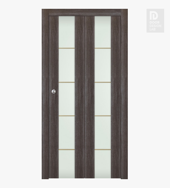Palladio 202 4H Gold Strips Vetro Gray Oak Bi-folding doors