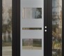 Modern Steel Front Door Diamond C10 68" x 80" black/black clear Glass Panel stainless steel LHI with 2 Sidelites clear Glass