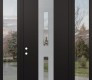 DIAMOND A6 60" X 96" BLACK/BLACK CLEAR GLASS PANEL STAINLESS STEEL LHI WITH 2 SIDELITES AND TRANSOM CLEAR GLASS