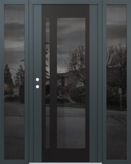 Diamond C15 60" x 80" anthracite/anthracite mirrored Glass Panel black RHI with 2 Sidelites mirrored Glass