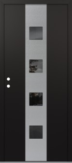 DIAMOND A12 36" X 80" BLACK/BLACK MIRRORED GLASS PANEL STAINLESS STEEL RHI