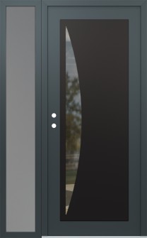 Diamond C13 52" x 80" anthracite/anthracite clear Glass Panel black RHI with Sidelite frosted Glass