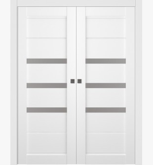 Rita Vetro Bianco Noble Double pocket doors