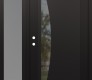 Modern Steel Front Door Diamond C13 48" x 80" black/black clear Glass Panel black RHI with Sidelite frosted Glass