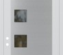 Modern Steel Front Door Diamond C5 36" x 96" white/white clear Glass Panel stainless steel RHI with Transom clear Glass