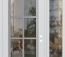 Modern Steel Front Door Diamond C16 48" x 96" white/white clear Glass Panel stainless steel LHI with Sidelite and Transom clear Glass