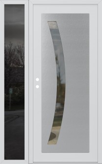 Diamond C4 52" x 80" white/white clear Glass Panel stainless steel RHI with Sidelite mirrored Glass