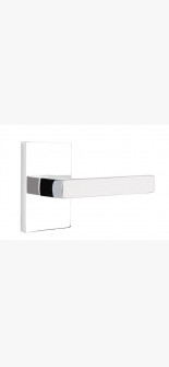 EMTEK DUMONT LEVER WITH MODERN RECTANGULAR ROSETTE PRIVACY LH POLISHED CHROME (US26) 5212