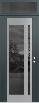 Diamond C15 36" x 96" anthracite/anthracite mirrored Glass Panel stainless steel LHI with Transom mirrored Glass