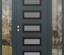 Diamond D1 60" x 80" anthracite/anthracite Frosted Glass Panel black RHI with 2 Sidelites clear Glass