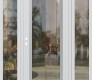 Modern Steel Front Door Diamond C1 60" x 80" white/white clear Glass Panel stainless steel RHI with 2 Sidelites clear Glass