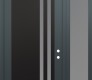Modern Steel Front Door Diamond C6 50" x 96" anthracite/anthracite frosted Glass Panel black LHI with Sidelite and Transom frosted Glass