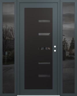 Diamond C8 68" x 80" anthracite/anthracite mirrored Glass Panel black LHI with 2 Sidelites mirrored Glass