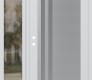 Modern Steel Front Door Diamond C6 52" x 80" white/white frosted Glass Panel stainless steel RHI with Sidelite clear Glass