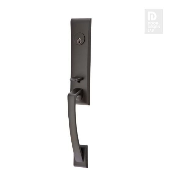 EMTEK APOLLO SINGLE CYLINDER KEYD 4815 FLAT BLACK US19 for Steel Front Doors