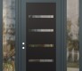 Modern Steel Front Door Diamond C7 68" x 96" anthracite/anthracite clear Glass Panel black RHI with 2 Sidelites and Transom clear Glass