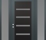 Modern Steel Front Door Diamond C7 68" x 96" anthracite/anthracite frosted Glass Panel black RHI with 2 Sidelites and Transom frosted Glass