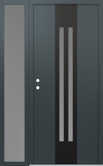 DIAMOND A8 52" X 80" ANTHRACITE/ANTHRACITE FROSTED GLASS PANEL BLACK RHI WITH SIDELITE FROSTED GLASS