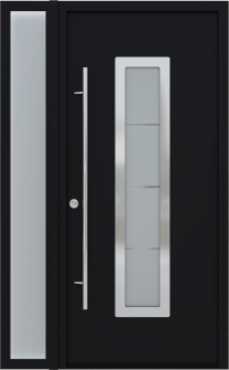 MODERN FRONT STEEL DOOR ARGOS BLACK/WHITE 49 1/4" X 81 11/16" RHI + SIDELITE LEFT