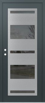 Diamond C10 36" x 80" anthracite/anthracite mirrored Glass Panel stainless steel RHI