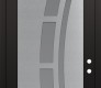 Modern Steel Front Door Diamond C12 36" x 96" black/white frosted Glass Panel stainless steel LHI with Transom mirrored Glass