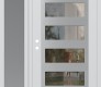 Modern Steel Front Door Diamond C9 52" x 80" white/white clear Glass Panel stainless steel RHI with Sidelite frosted Glass