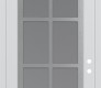 Modern Steel Front Door Diamond C16 36" x 96" white/white frosted Glass Panel stainless steel LHI with Transom clear Glass