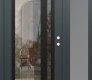 Modern Steel Front Door Diamond C15 50" x 80" anthracite/anthracite clear Glass Panel black LHI with Sidelite frosted Glass